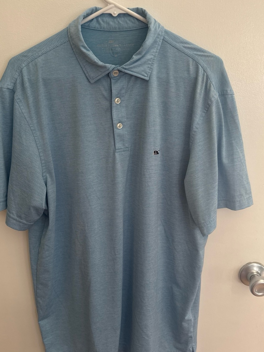 Vineyard Vines Men's Sky Blue Striped Polo